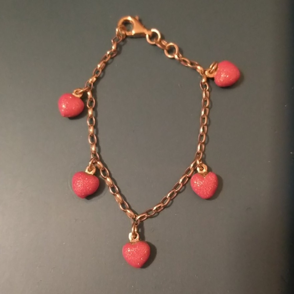 925 Sterling silver bracelet with candy hearts